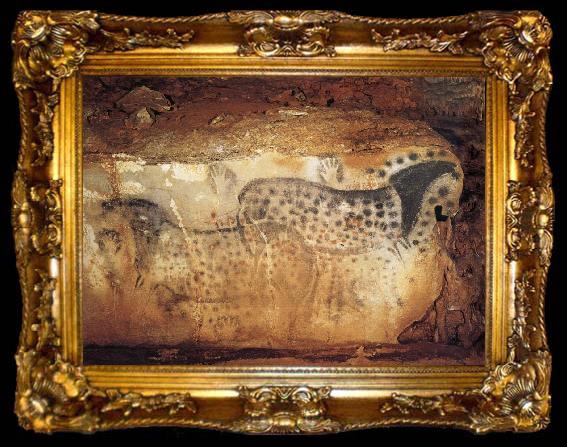 framed  unknow artist Hollow painting, gefleckte horses, ta009-2